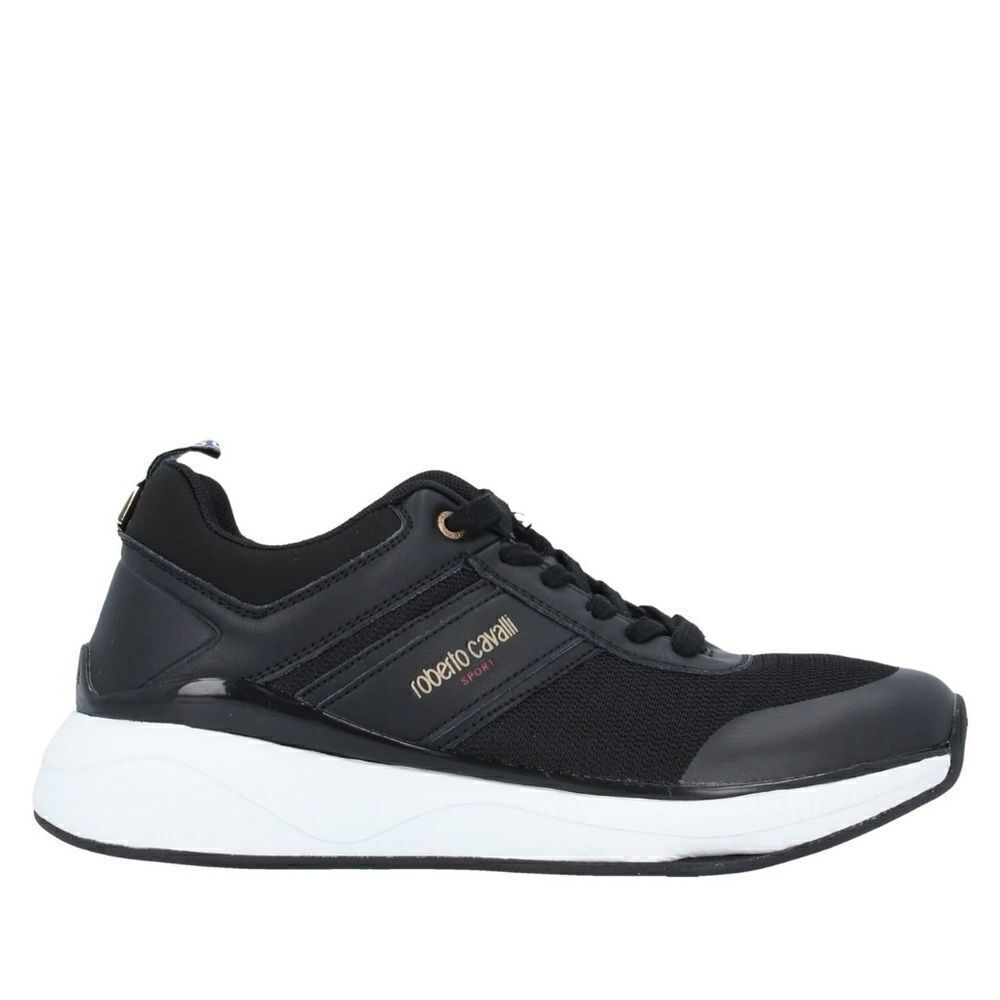Robert Cavalli Sport Black Sneakers athletic shoes Nwob size 39